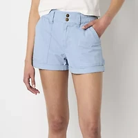 Arizona Womens High Rise Juniors Midi Short