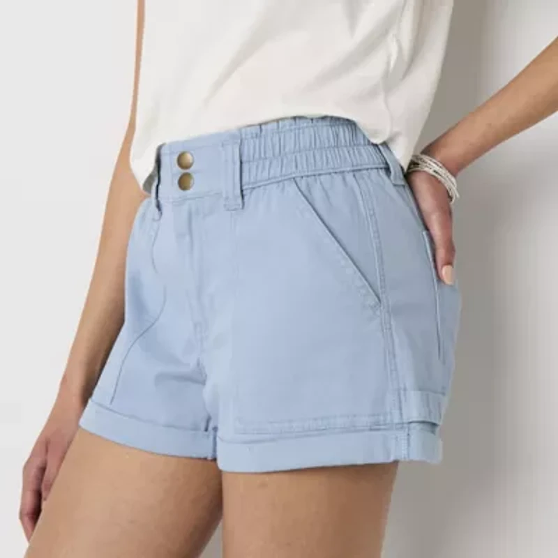 Arizona Womens High Rise Juniors Midi Short