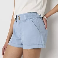 Arizona Womens High Rise Juniors Midi Short