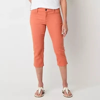Liz Claiborne Sara Womens Slim Mid Rise Capri Pant