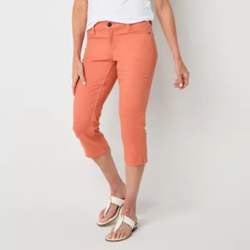 Liz Claiborne Sara Womens Slim Mid Rise Capri Pant