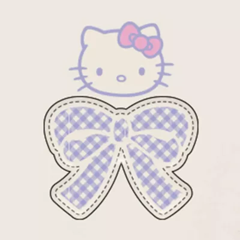 Hello Kitty Bows Tee Womens Juniors Crew Neck Short Sleeve Oversized Graphic T-Shirt