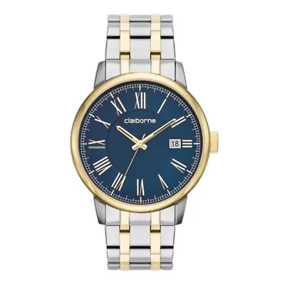 Claiborne® Mens Two-Tone Watch