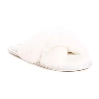 Muk Luks Perley Criss Cross Womens Memory Foam Slip-On Slippers