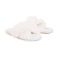 Muk Luks Perley Criss Cross Womens Memory Foam Slip-On Slippers