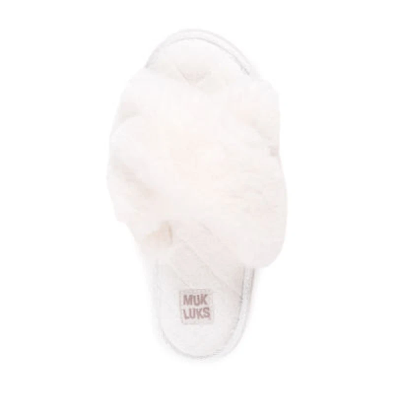 Muk Luks Perley Criss Cross Womens Memory Foam Slip-On Slippers
