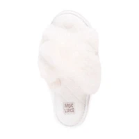 Muk Luks Perley Criss Cross Womens Memory Foam Slip-On Slippers