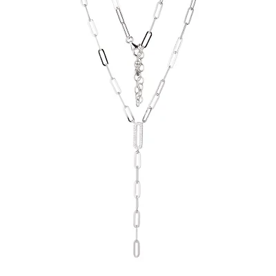 Paris 1901 By Charles Garnier Womens White Cubic Zirconia Sterling Silver 18 Inch Y Necklace