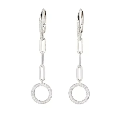 Paris 1901 By Charles Garnier Womens Cubic Zirconia Sterling Silver Drop Earrings