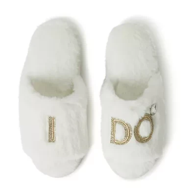 Dearfoams Lane Bridal Womens Memory Foam Slip-On Slippers