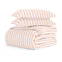 Casual Comfort Premium Ultra Soft Puffed Rugged Stripes Duvet Cover Set
