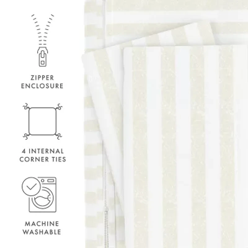 Casual Comfort Premium Ultra Soft Puffed Rugged Stripes Duvet Cover Set