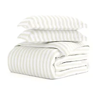 Casual Comfort Premium Ultra Soft Puffed Rugged Stripes Duvet Cover Set
