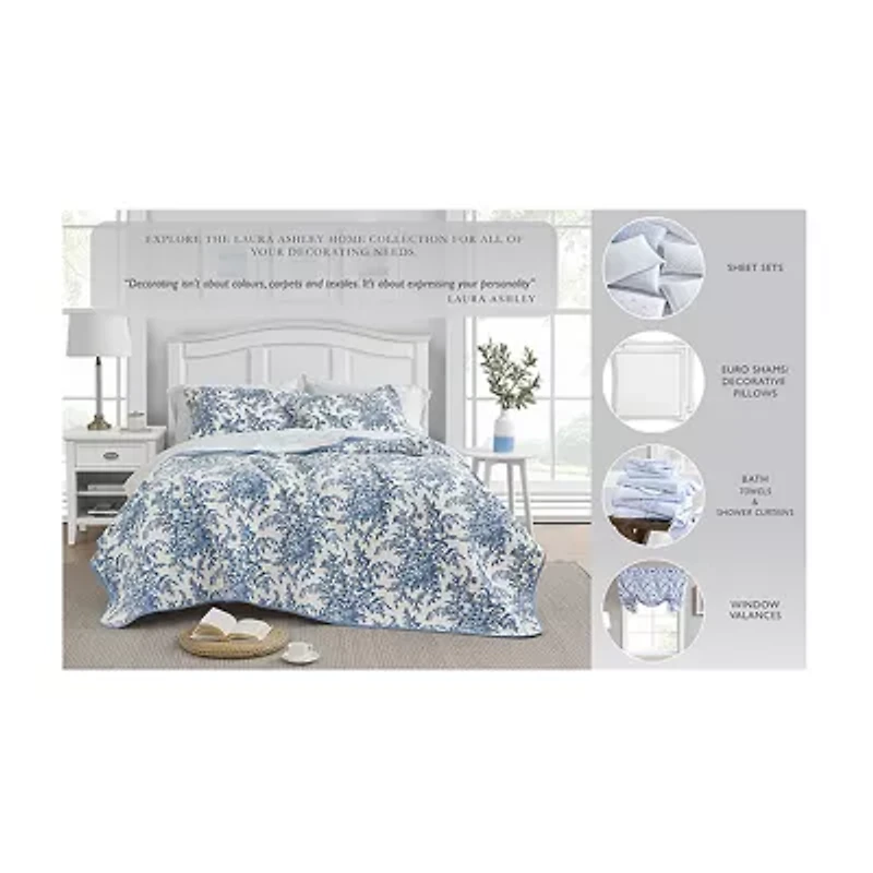 Laura Ashley Felicity Floral Reversible Quilt Set