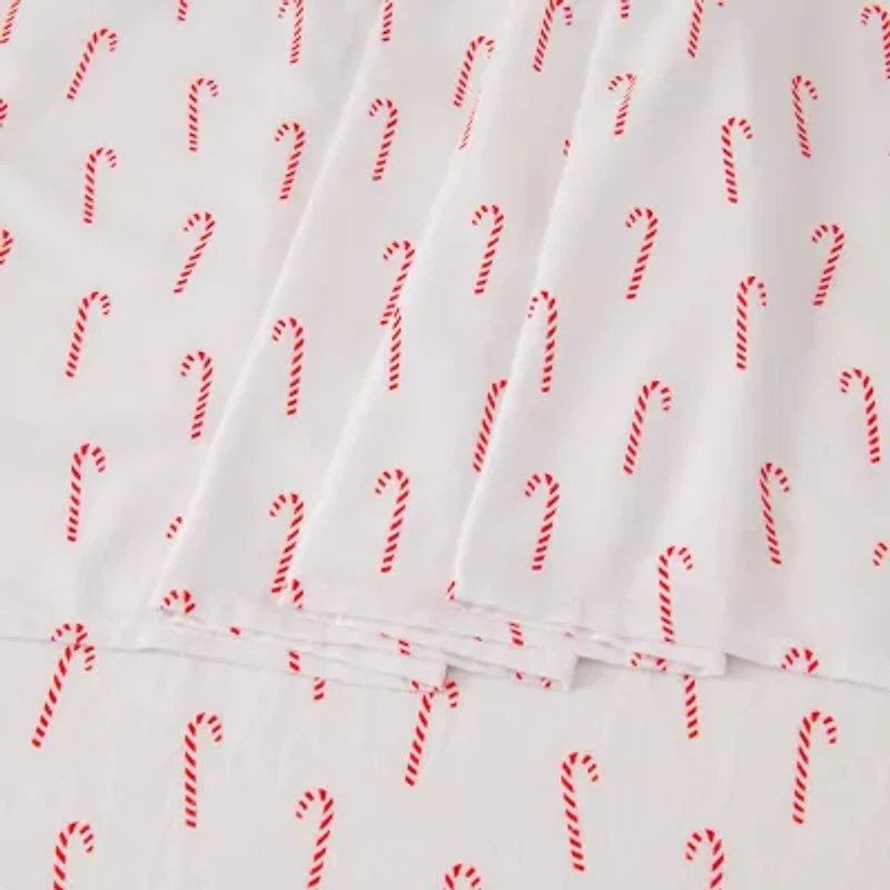 Linery Cotton Holiday Print Flannel Wrinkle Resistant Sheet Set