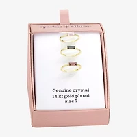 Sparkle Allure Womens Multi Color Crystal 14K Gold Over Brass Ring Set