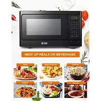 COMMERCIAL CHEF 1.3 Cu. Ft. Countertop Microwave with Digital Display Black Microwave & 10 Power Levels