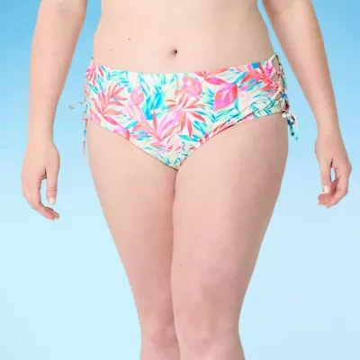 Decree Womens Leaf Juniors Plus High Waist Bikini Swimsuit Bottom