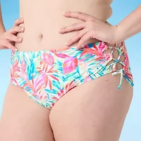 Decree Womens Leaf Juniors Plus High Waist Bikini Swimsuit Bottom