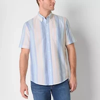 St. John's Bay Performance Oxford Mens Short Sleeve Classic Fit Button-Down Shirt