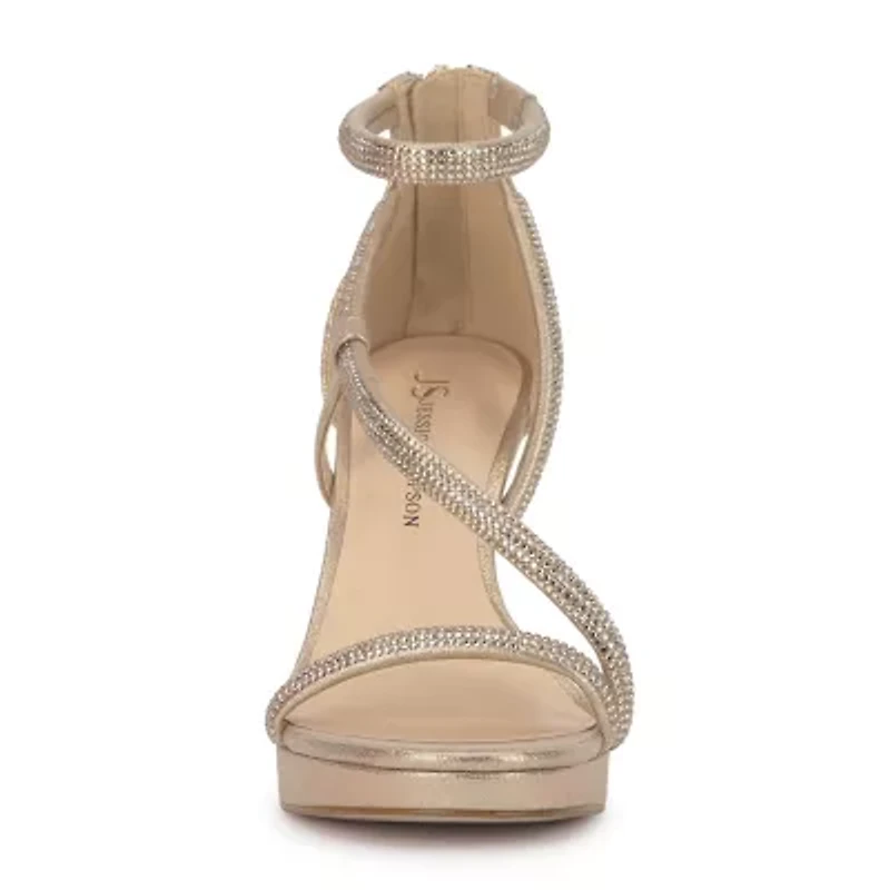 JS Jessica Simpson Womens Round Open Toe Stiletto Heel Pumps