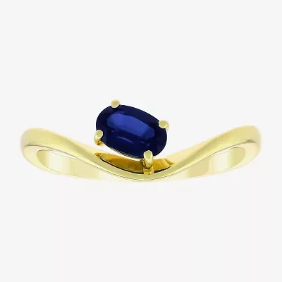 Lab Created Gemstone 14K Gold Over Silver Oval Solitaire Cocktail Ring