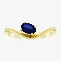 Lab Created Gemstone 14K Gold Over Silver Oval Solitaire Cocktail Ring