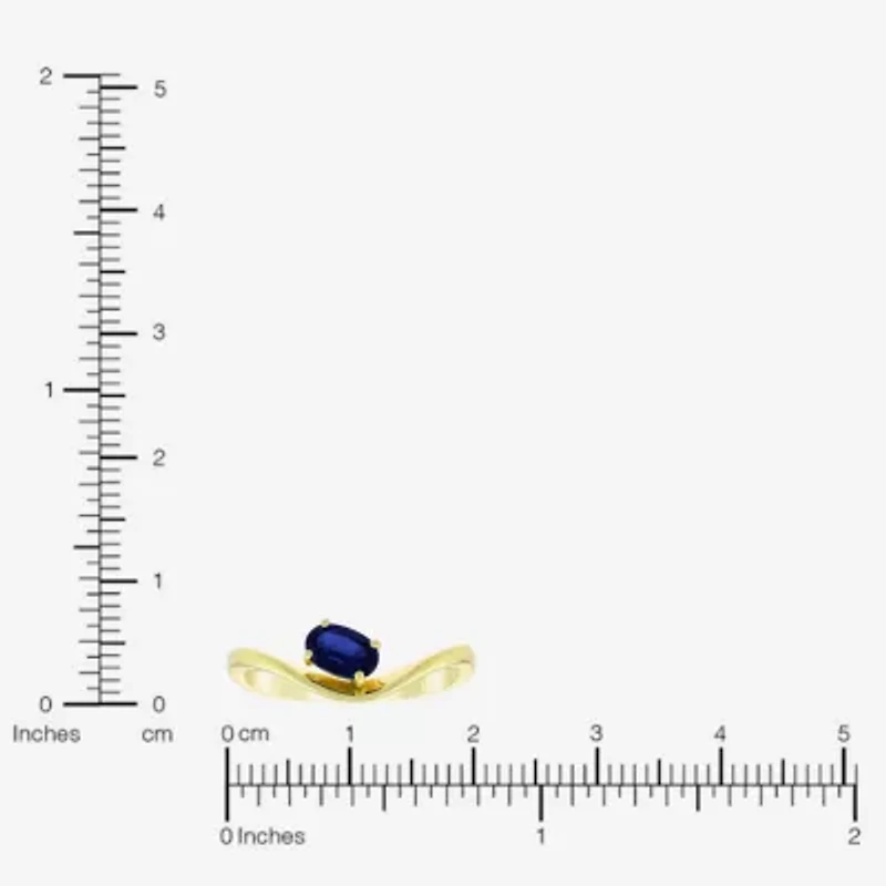 Lab Created Gemstone 14K Gold Over Silver Oval Solitaire Cocktail Ring