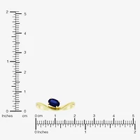 Lab Created Gemstone 14K Gold Over Silver Oval Solitaire Cocktail Ring