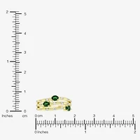 Lab Created Gemstone 14K Gold Over Silver Band