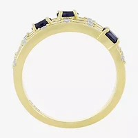 Lab Created Gemstone 14K Gold Over Silver Band