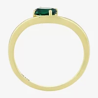 Lab Created Gemstone 14K Gold Over Silver Oval Solitaire Cocktail Ring