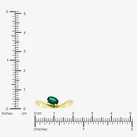 Lab Created Gemstone 14K Gold Over Silver Oval Solitaire Cocktail Ring