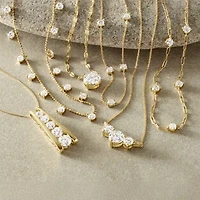 (G-H, Si2-I1) Womens 2 CT. T.W. Lab Grown White Diamond 10K Gold 18 Inch Pendant Necklace