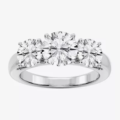 Love Lives Forever F / Si2 Womens CT. T.W. Lab Grown White Diamond 14K White Gold 3-Stone Engagement Ring