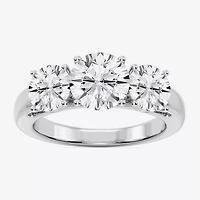 Love Lives Forever F / Si2 Womens CT. T.W. Lab Grown White Diamond 14K White Gold 3-Stone Engagement Ring