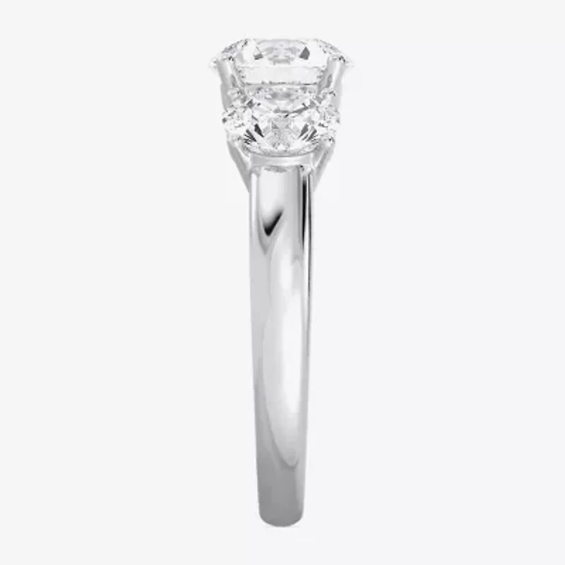 Love Lives Forever F / Si2 Womens CT. T.W. Lab Grown White Diamond 14K White Gold 3-Stone Engagement Ring