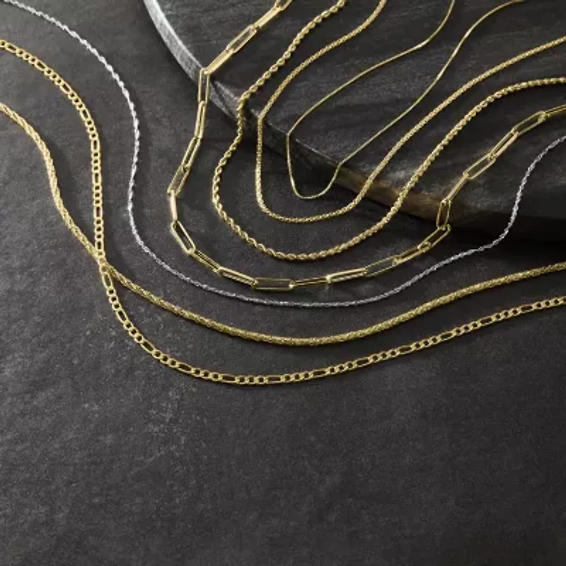 10K Yellow Gold 2.9mm 20-22" Semi-Solid Figaro Chain