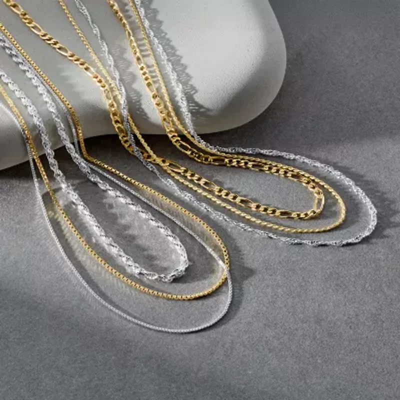 Made in Italy Womens 24K Gold Over Silver Inch Rope Chain Necklace