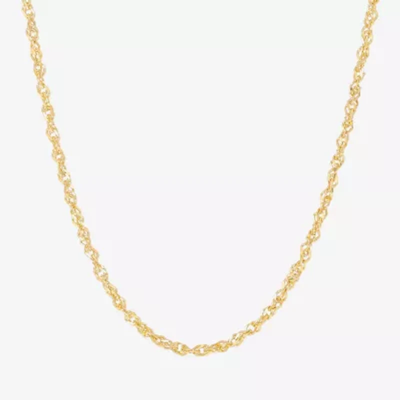 Limited Quantities! Womens 14K Gold 18 Inch Singapore Chain Necklace