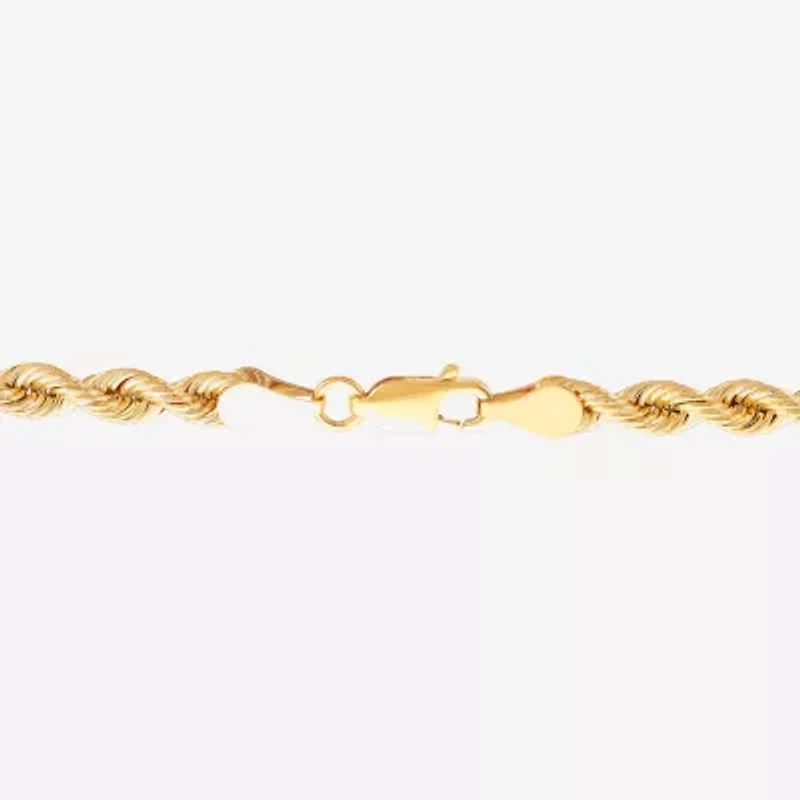 Limited Quantities! Womens 14K Gold 7.5 Inch Semisolid Rope Chain Bracelet
