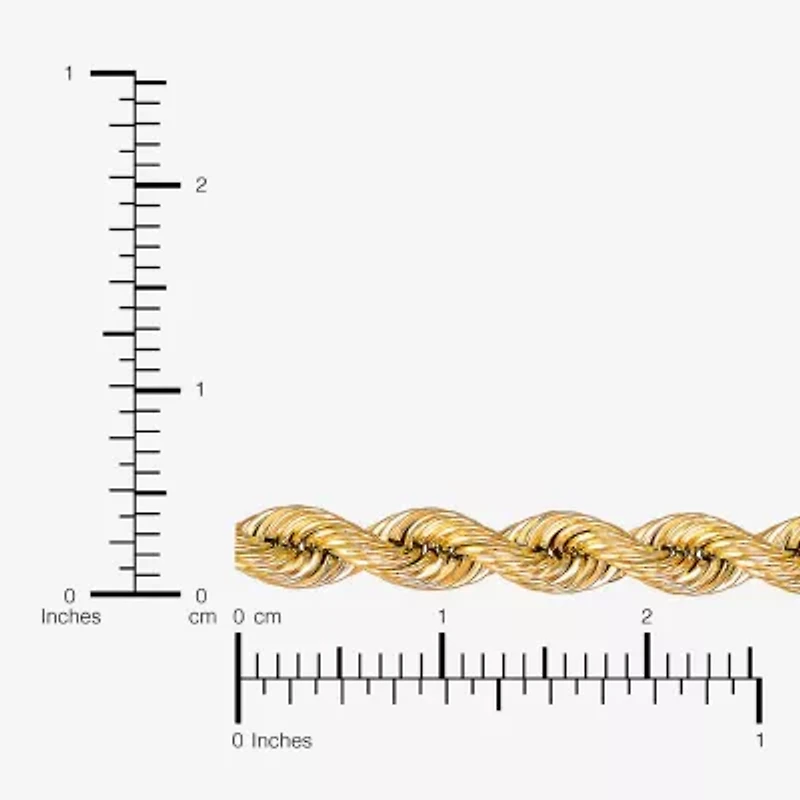Limited Quantities! Womens 14K Gold 7.5 Inch Semisolid Rope Chain Bracelet