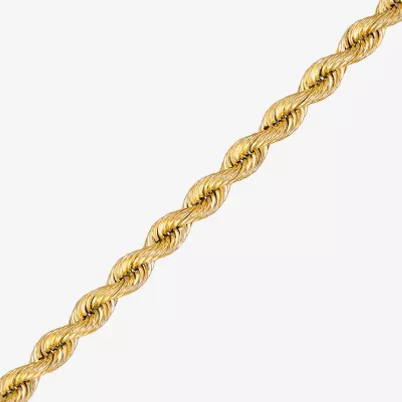 Limited Quantities! Womens 14K Gold 7.5 Inch Semisolid Rope Chain Bracelet