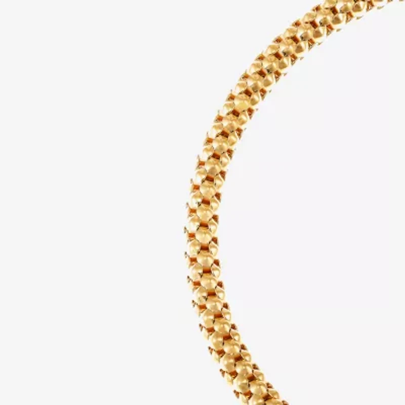 Limited Quantities! Womens 14K Gold 7.25 Inch Hollow Popcorn Chain Bracelet