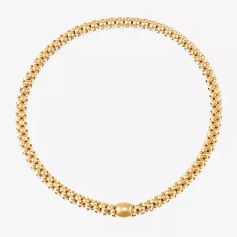 Limited Quantities! Womens 14K Gold 7.25 Inch Hollow Popcorn Chain Bracelet