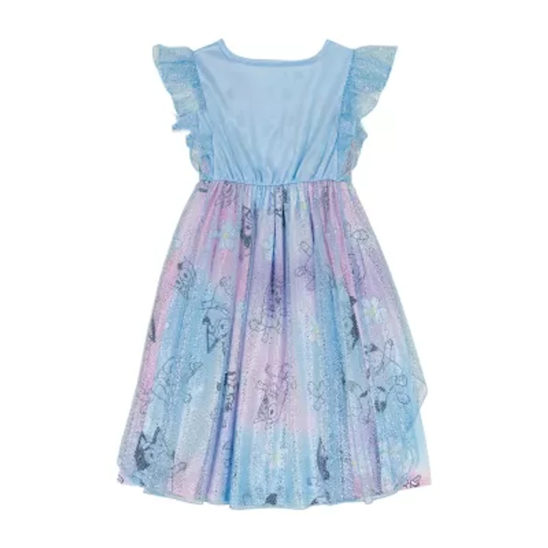 Little & Big Kid Girls Satin Short Sleeve Crew Neck Bluey Nightgown