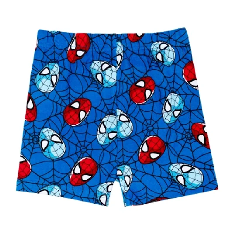 Disney Collection Boys Spiderman Crew Neck Short Sleeve 4-pc. Big Kids Pajama Sets