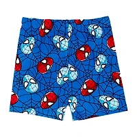 Disney Collection Boys Spiderman Crew Neck Short Sleeve 4-pc. Big Kids Pajama Sets