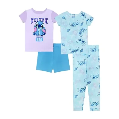 Disney Collection Girls Lilo & Stitch 4-pc. Big Kids Pajama Sets