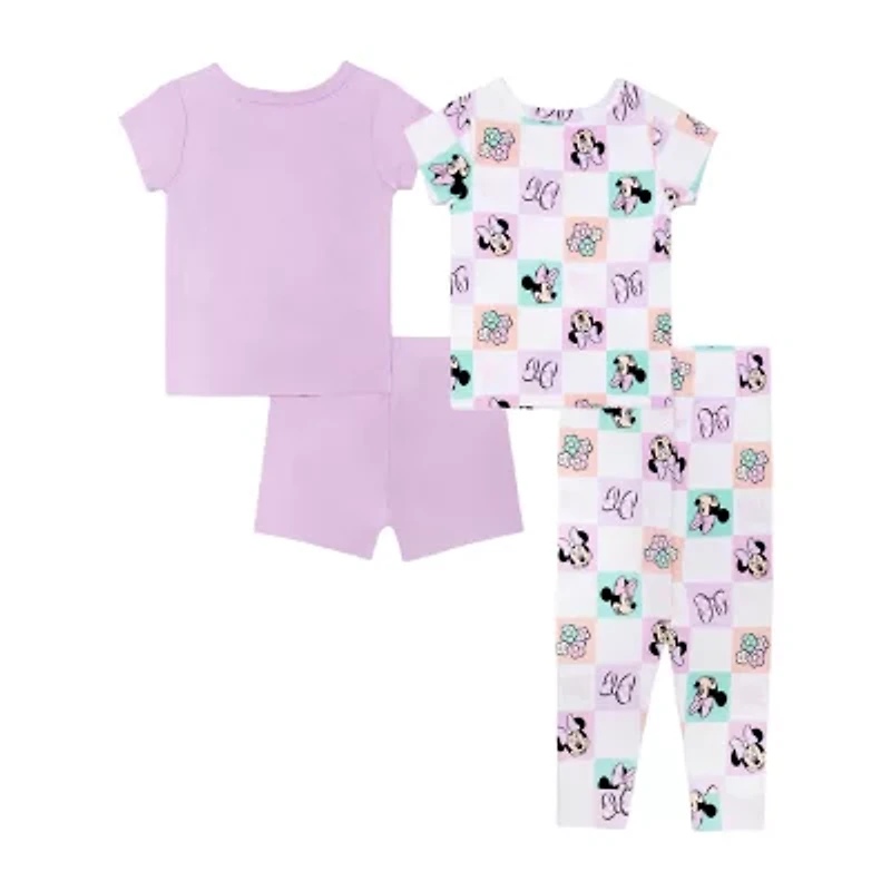 Disney Collection Toddler Girls Minnie Mouse 4-pc. Pajama Sets